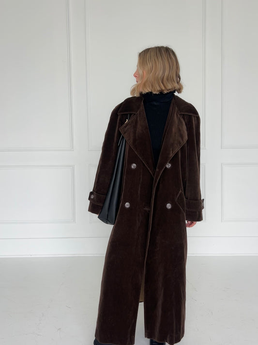 Vintage Velvet Trench Coat