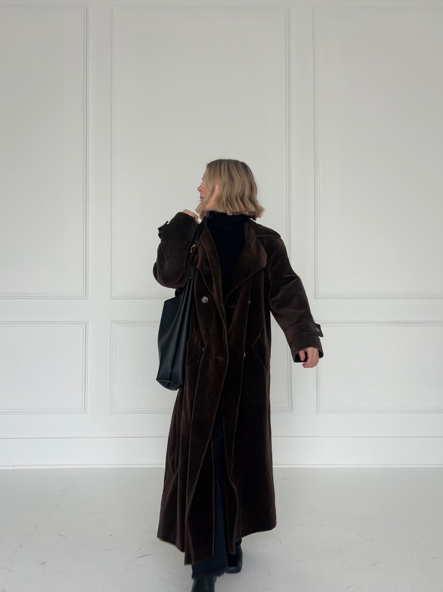 Vintage Velvet Trench Coat